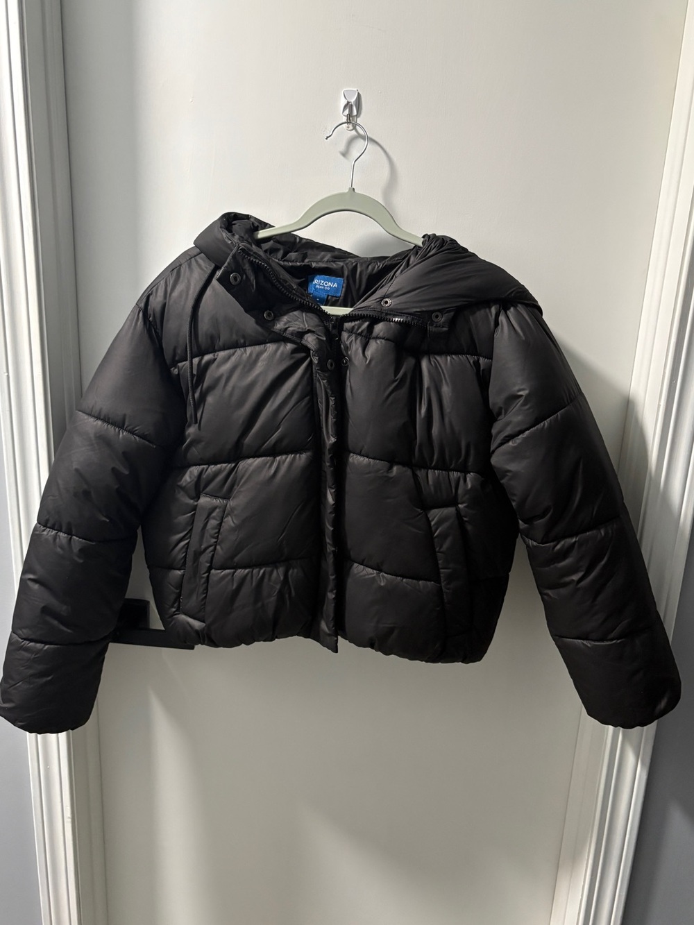Arizona Jean Co. Black Cropped Puffer Jacket with Hood